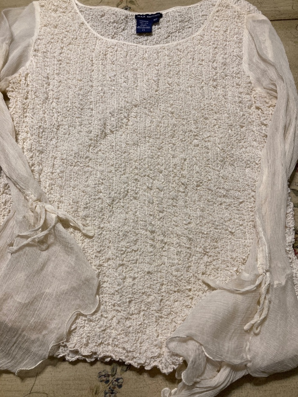 Max Edition Silk Blouse in Cream Sz XS